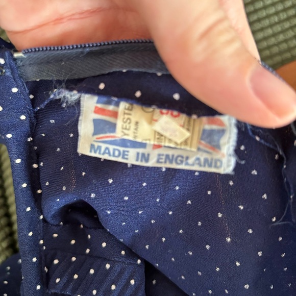 Vintage 1950s Blue Swiss Dot Swing Dress - Picture 4 of 5